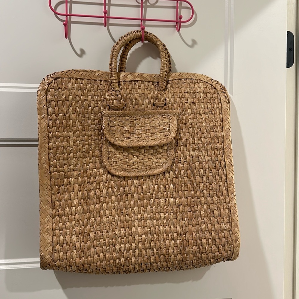 Vintage Acapulco Straw Bag Tote Top Handle Beach Bag